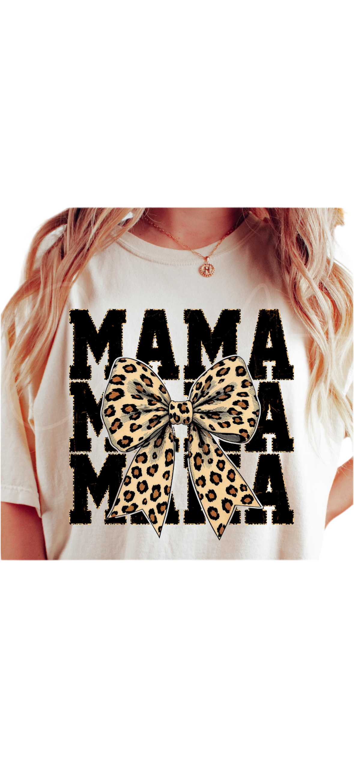 Mama leopard bow Shirt