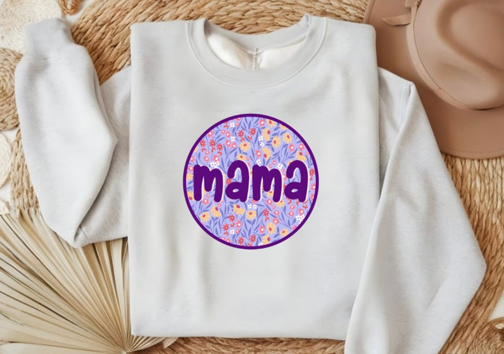 Purple Round Floral MAMA