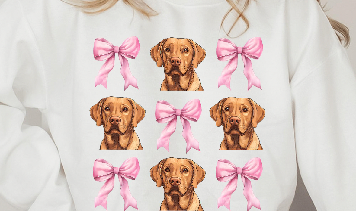 Red lab and bows