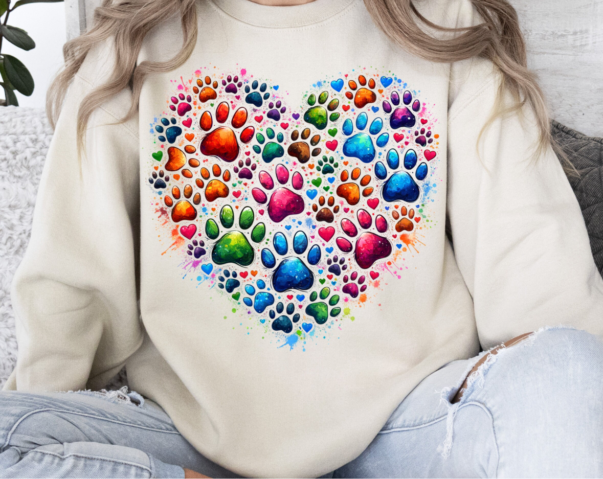 Paw print heart