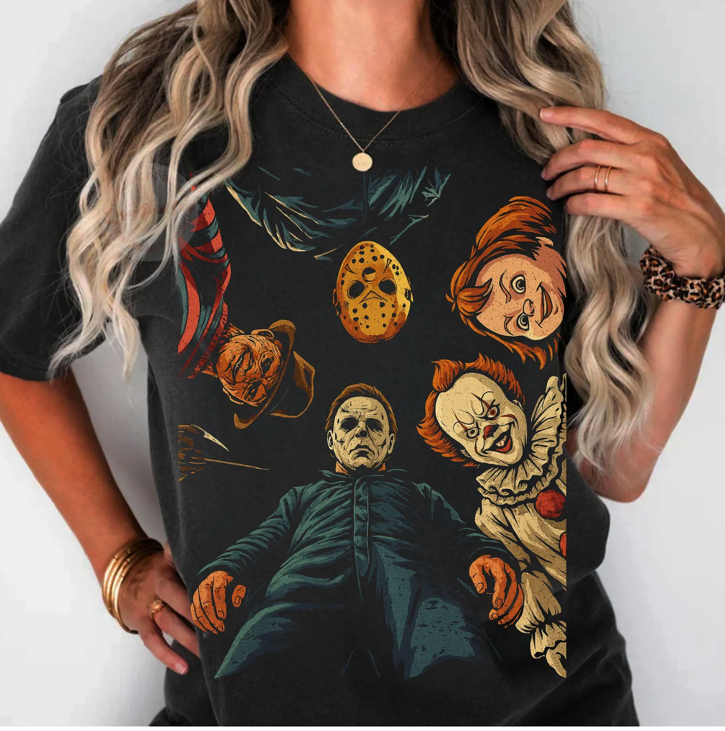 Comfort Colors Halloween Characters Shirt/ Mom Vibes/Halloween Shirts / Youth and Adult Sizes