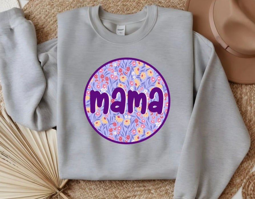 Purple Round Floral MAMA