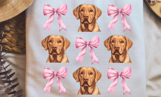 Red lab and bows