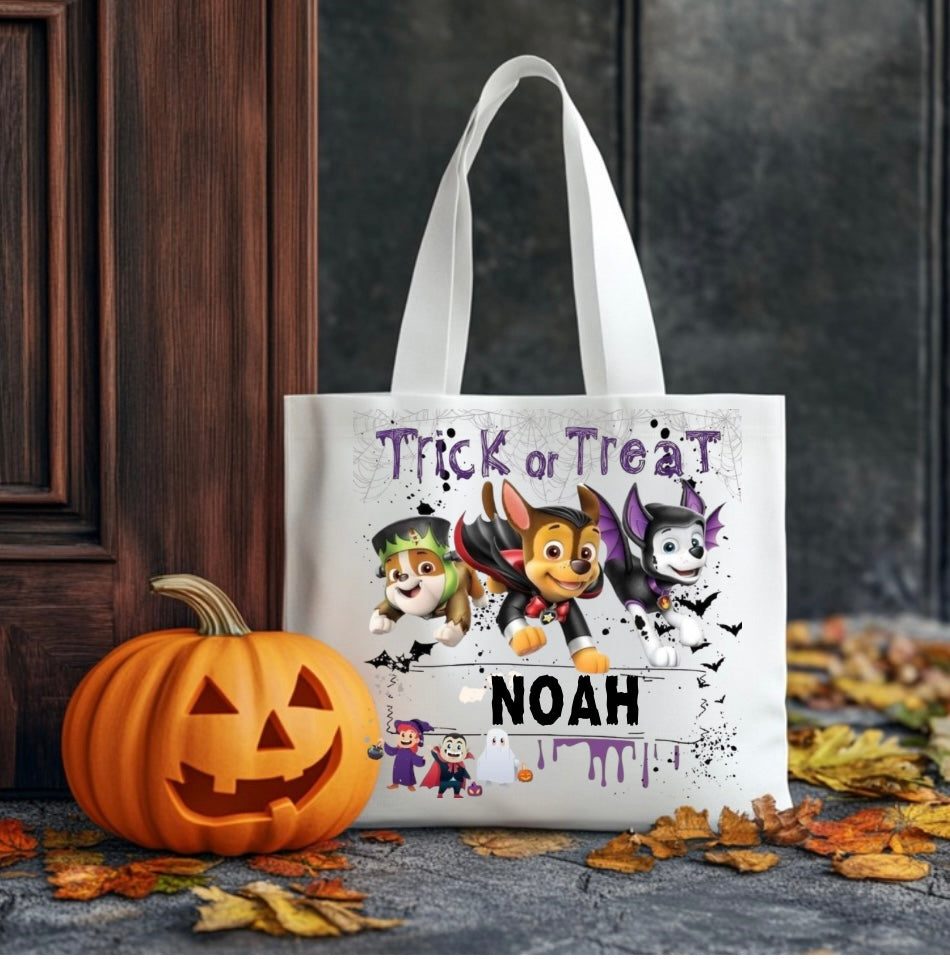 Trick or treat name bag