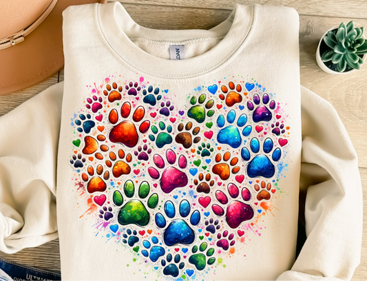 Paw print heart