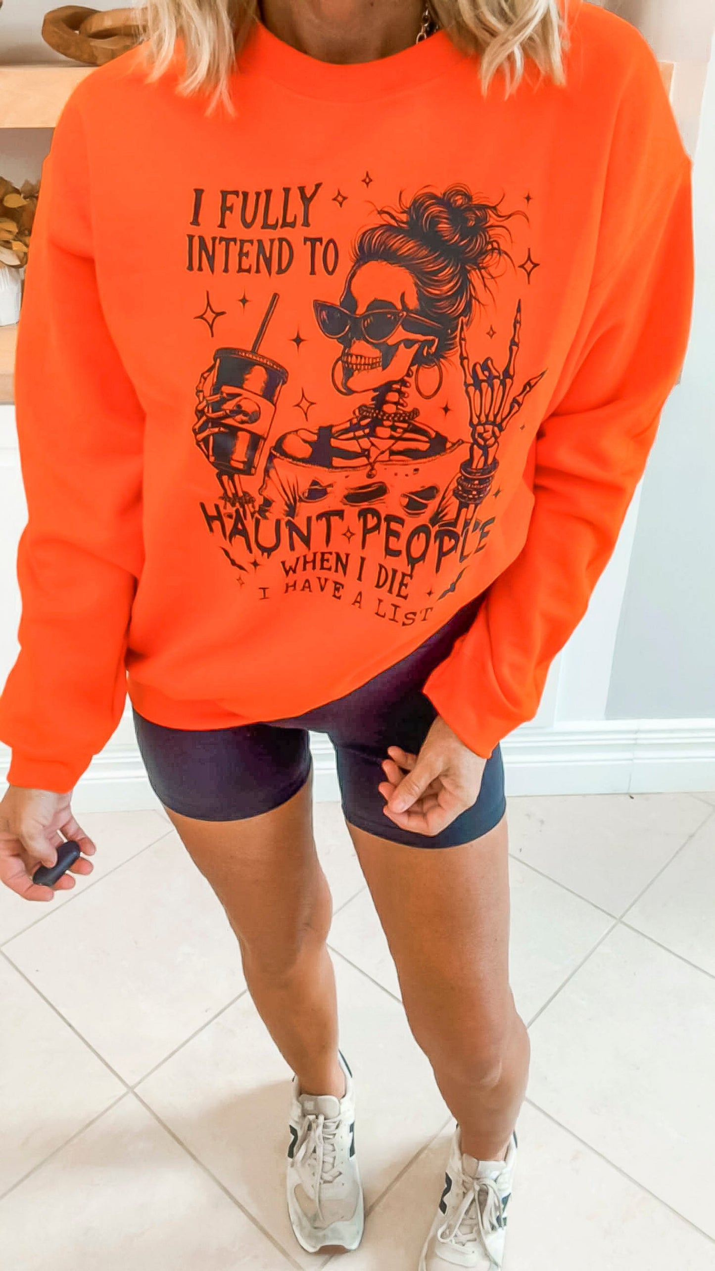 I Fully Intend to Haunt Crew Neck Graphic Sweatshirt