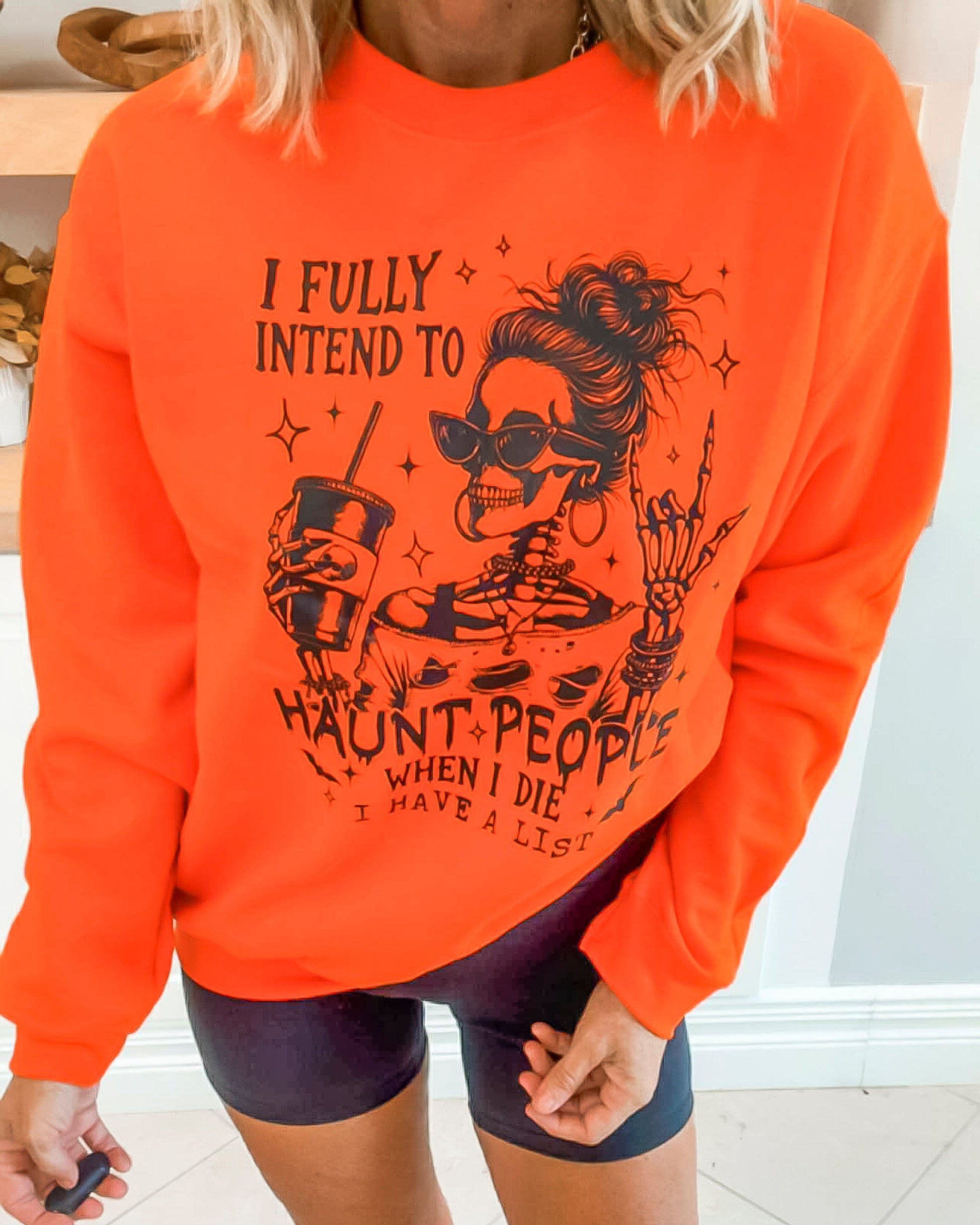 I Fully Intend to Haunt Crew Neck Graphic Sweatshirt