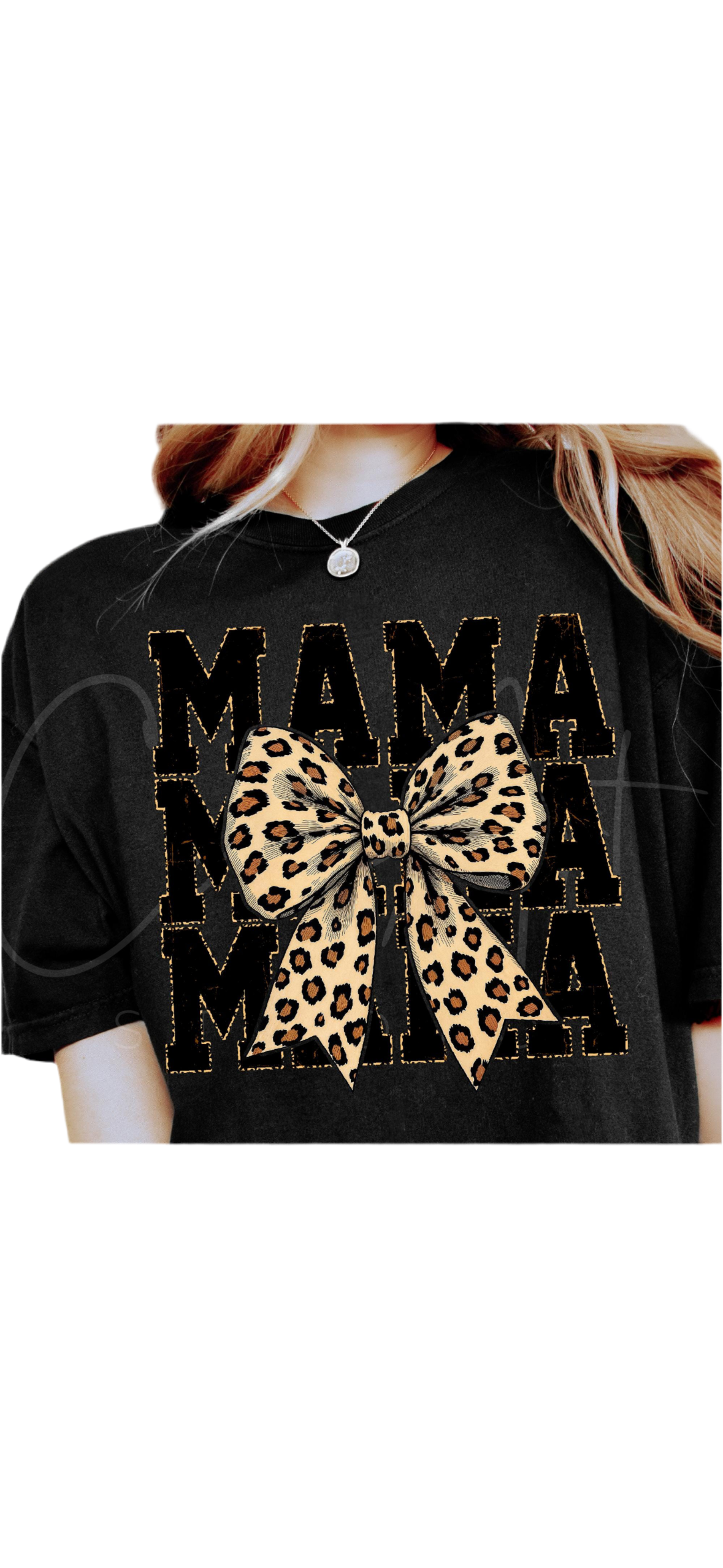 Mama leopard bow Shirt