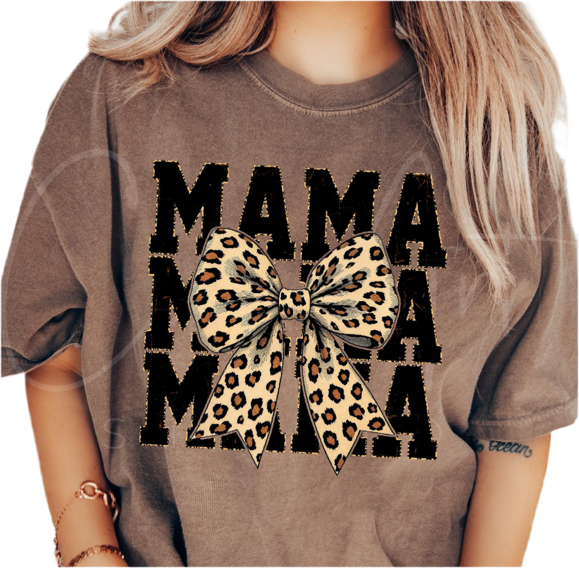 Mama leopard bow Shirt