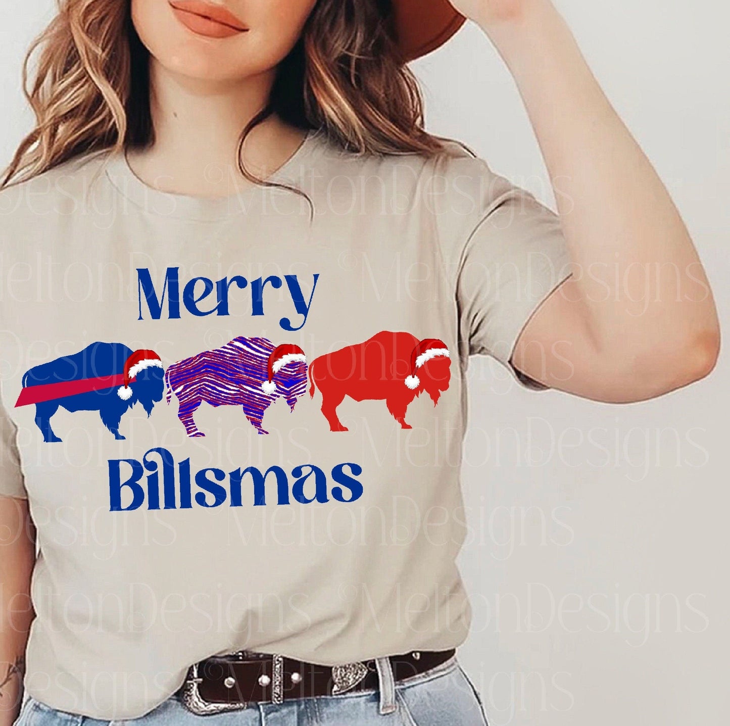 Merry Billsmas PNG: Buffalo Christmas Design (Digital Download)
