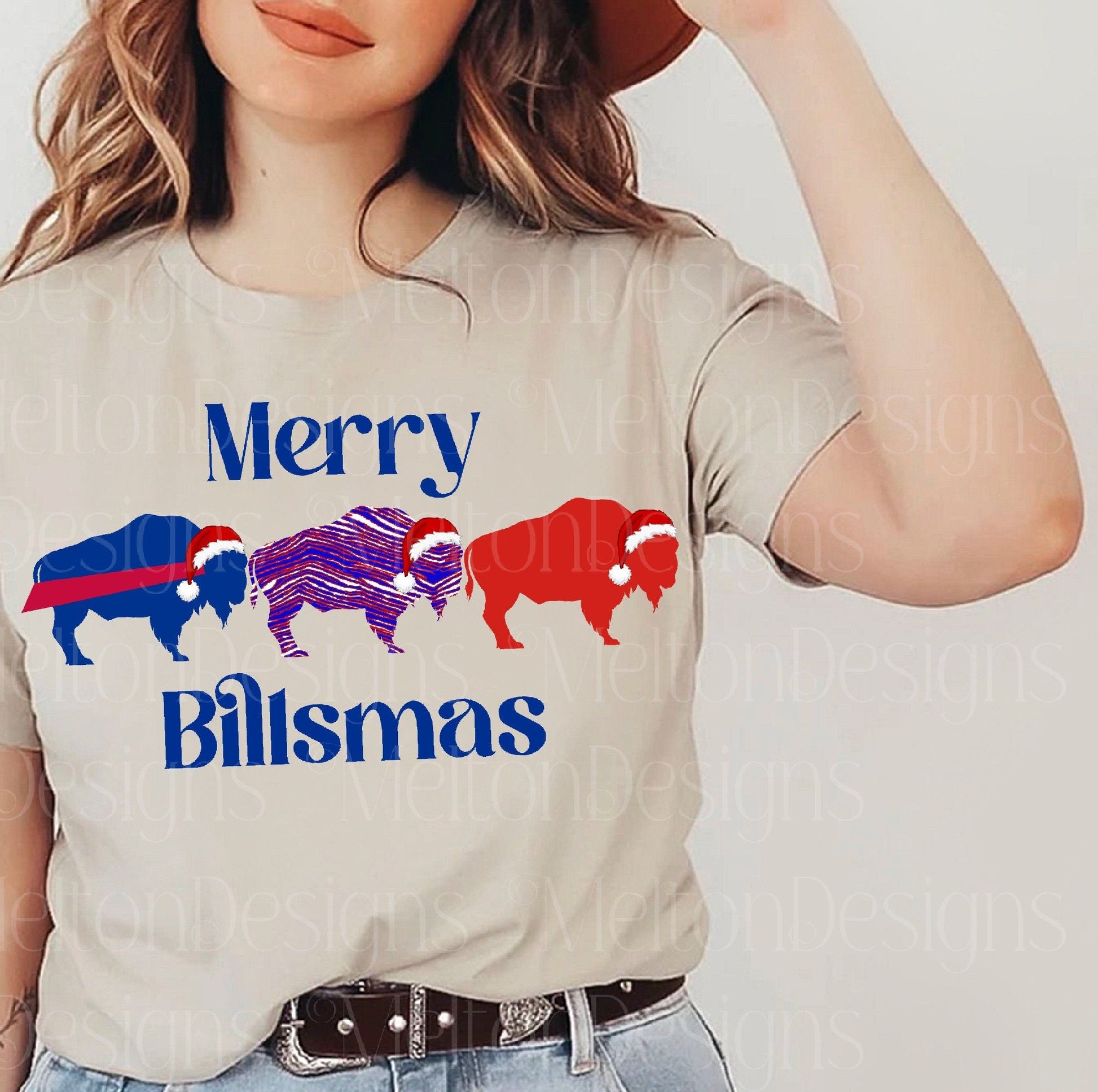 Merry Billsmas PNG: Buffalo Christmas Design (Digital Download)