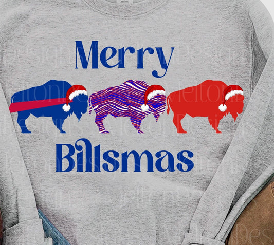 Merry Billsmas PNG: Buffalo Christmas Design (Digital Download)