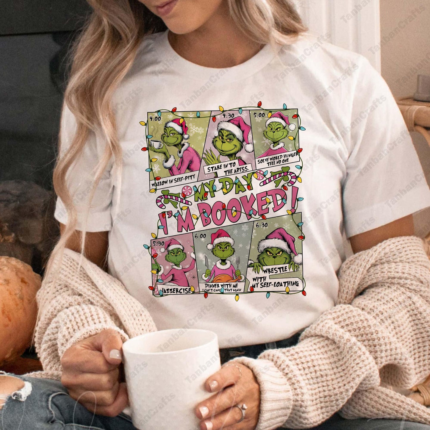 My Day I'm Booked Png, Character Xmas PNG, Christmas Character Png, Pink Christmas Png, Christmas Means Guy Png