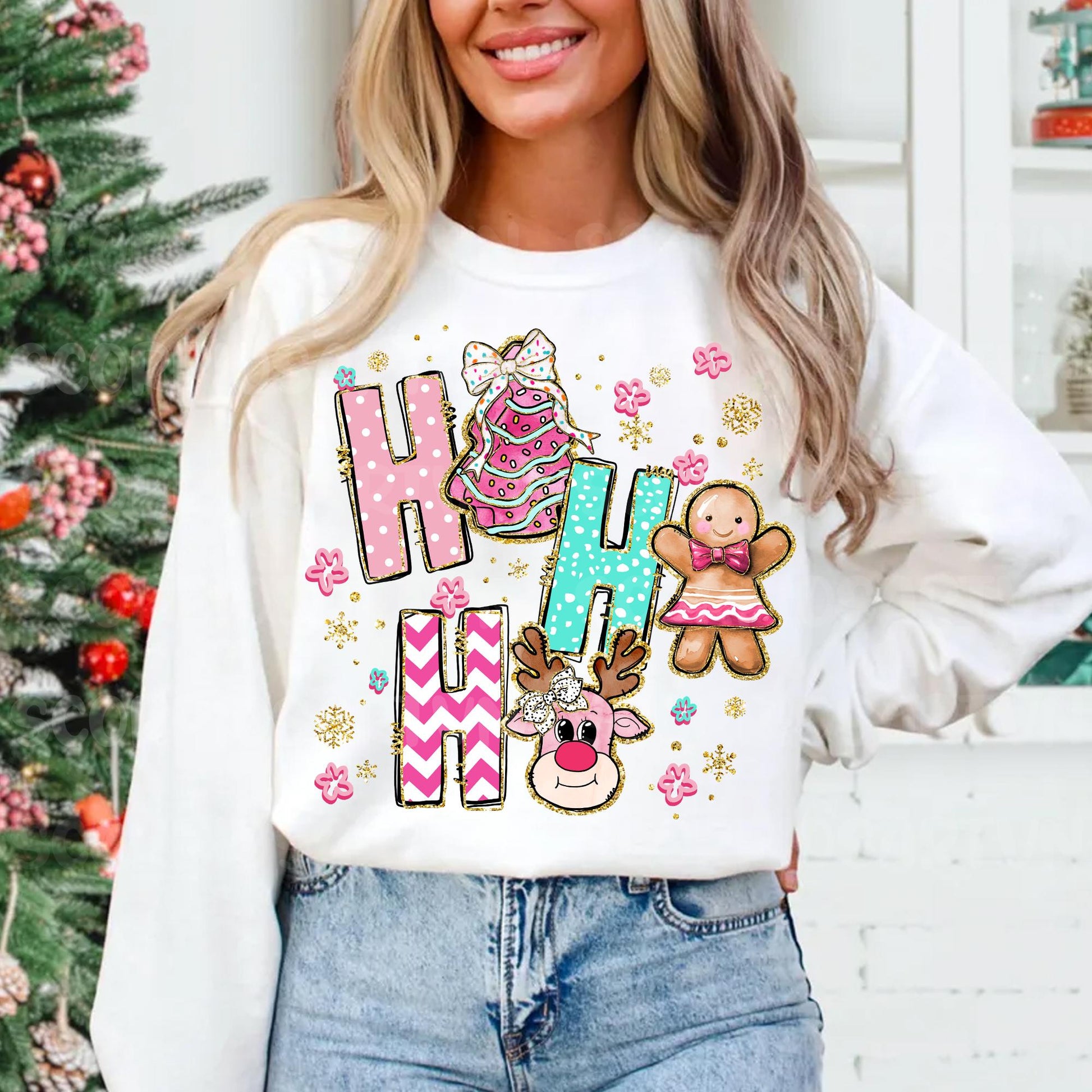 Colorful Glitter Christmas Png, Christmas Png, Christmas Coquette Bow Png, Christmas Tree Cake Png, Reindeer Png, Gingerbread, Brushstroke