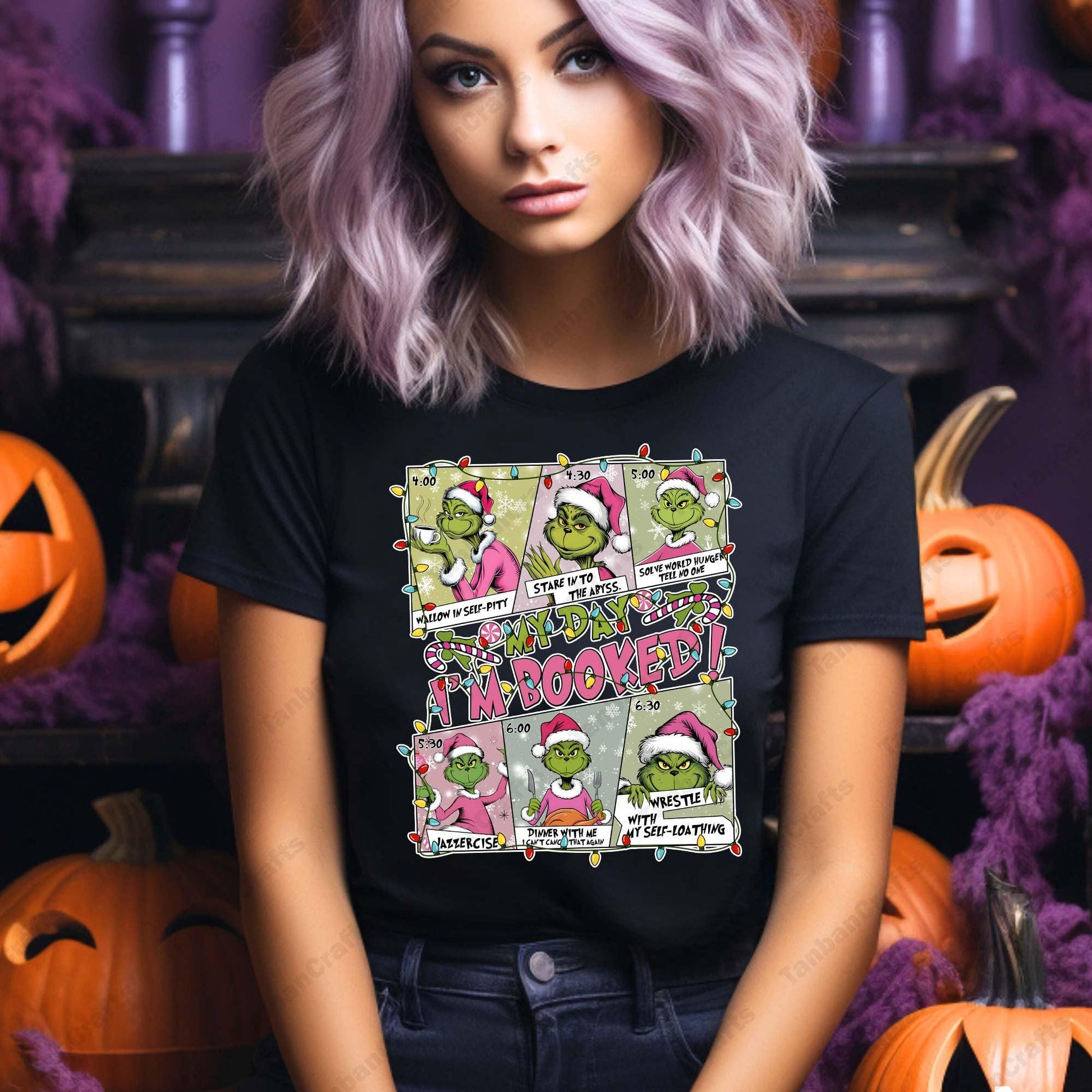 My Day I'm Booked Png, Character Xmas PNG, Christmas Character Png, Pink Christmas Png, Christmas Means Guy Png