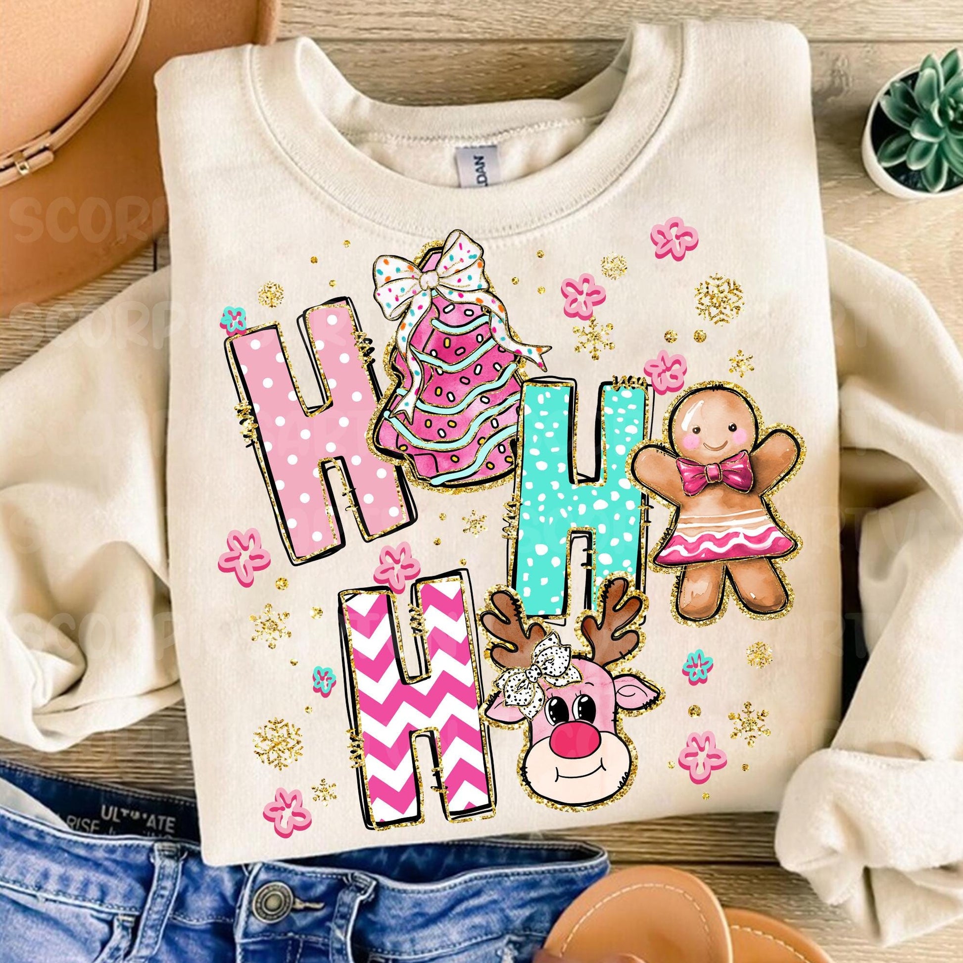 Colorful Glitter Christmas Png, Christmas Png, Christmas Coquette Bow Png, Christmas Tree Cake Png, Reindeer Png, Gingerbread, Brushstroke