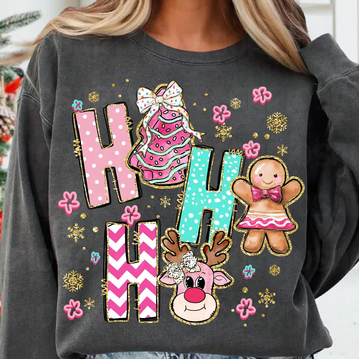 Colorful Glitter Christmas Png, Christmas Png, Christmas Coquette Bow Png, Christmas Tree Cake Png, Reindeer Png, Gingerbread, Brushstroke