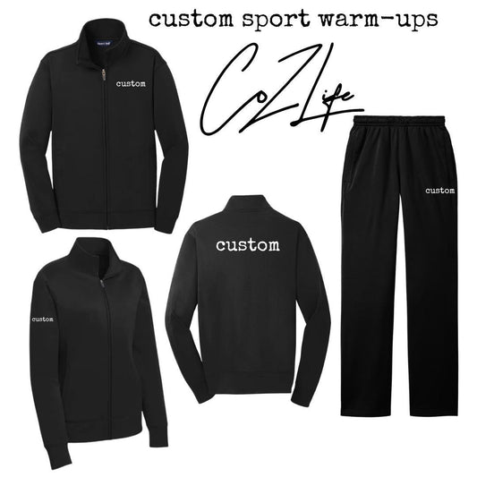 CUSTOM Sport Warm-ups- basketball, football, soccer...