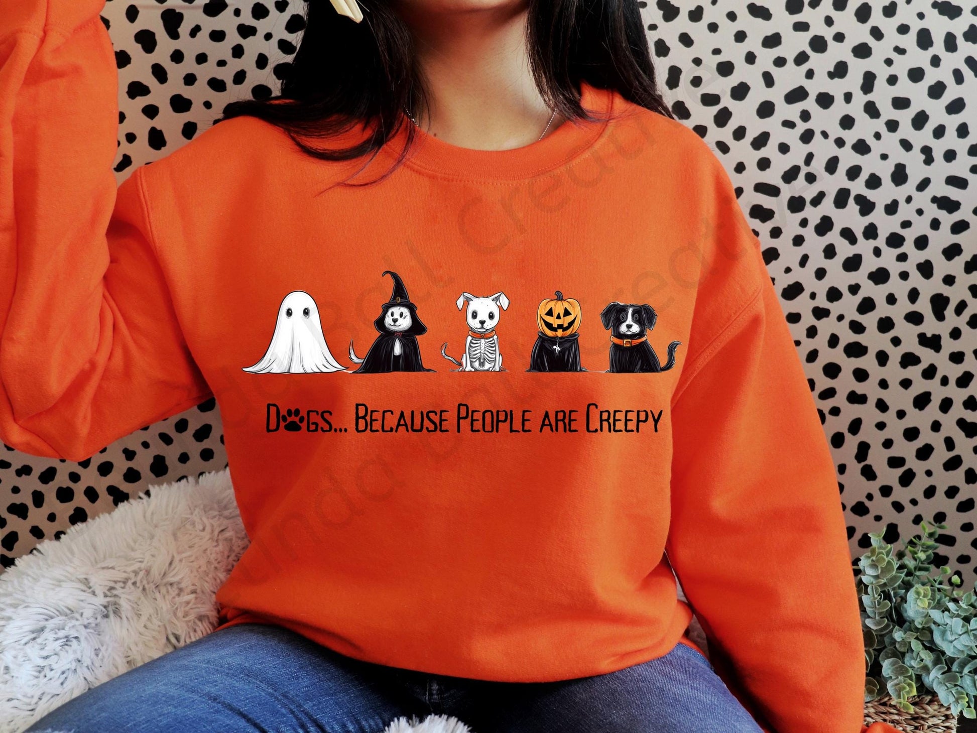 Dogs Because People Are Creepy PNG, Funny Trendy Cute Spooky Vintage Retro Halloween Dog Mom Ghost Sublimation Design