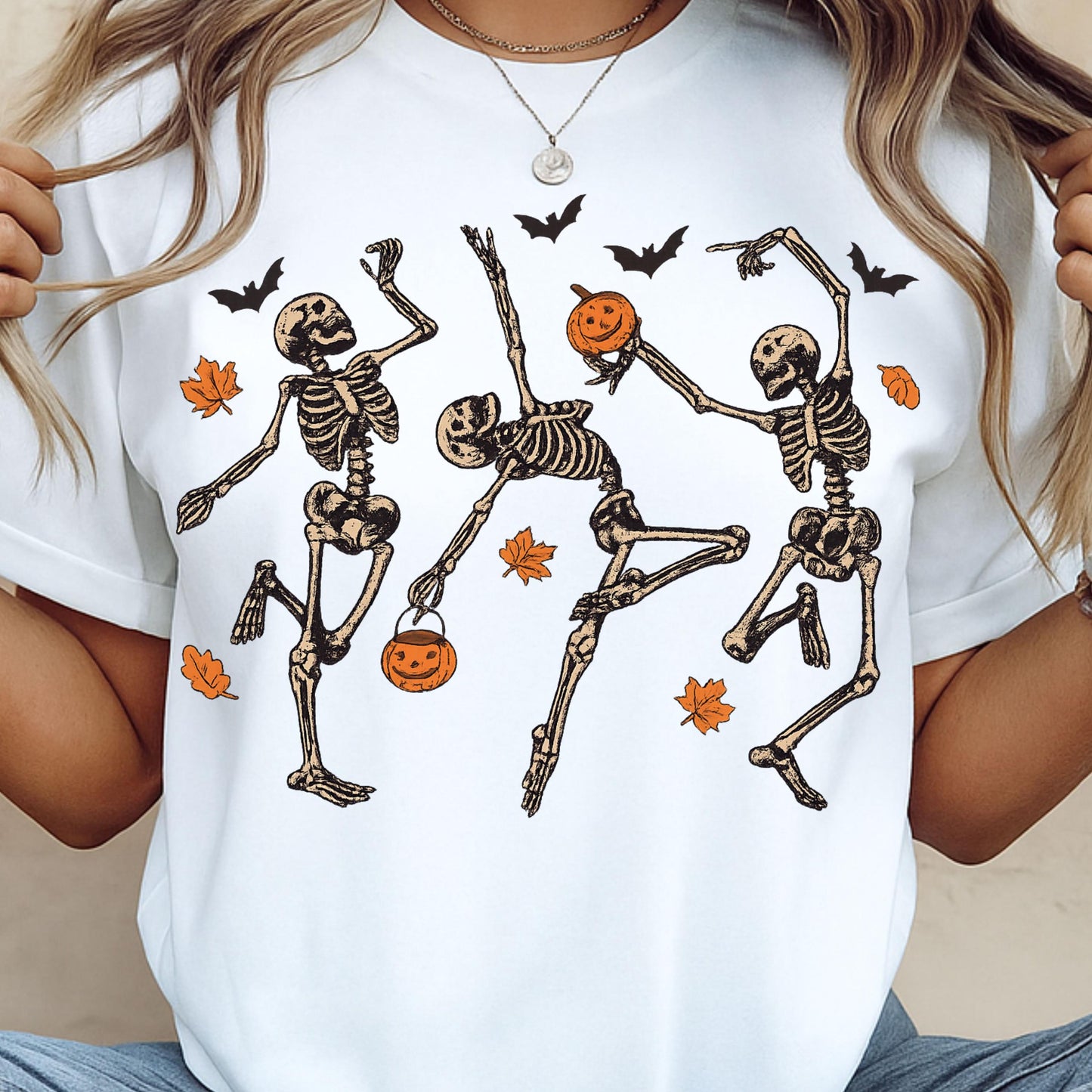 Halloween Png Dancing Skeletons, Retro Skeleton Clipart, Spooky Season Png Halloween Sublimation, Skeleton Png, Leopard Checker Cherry Print