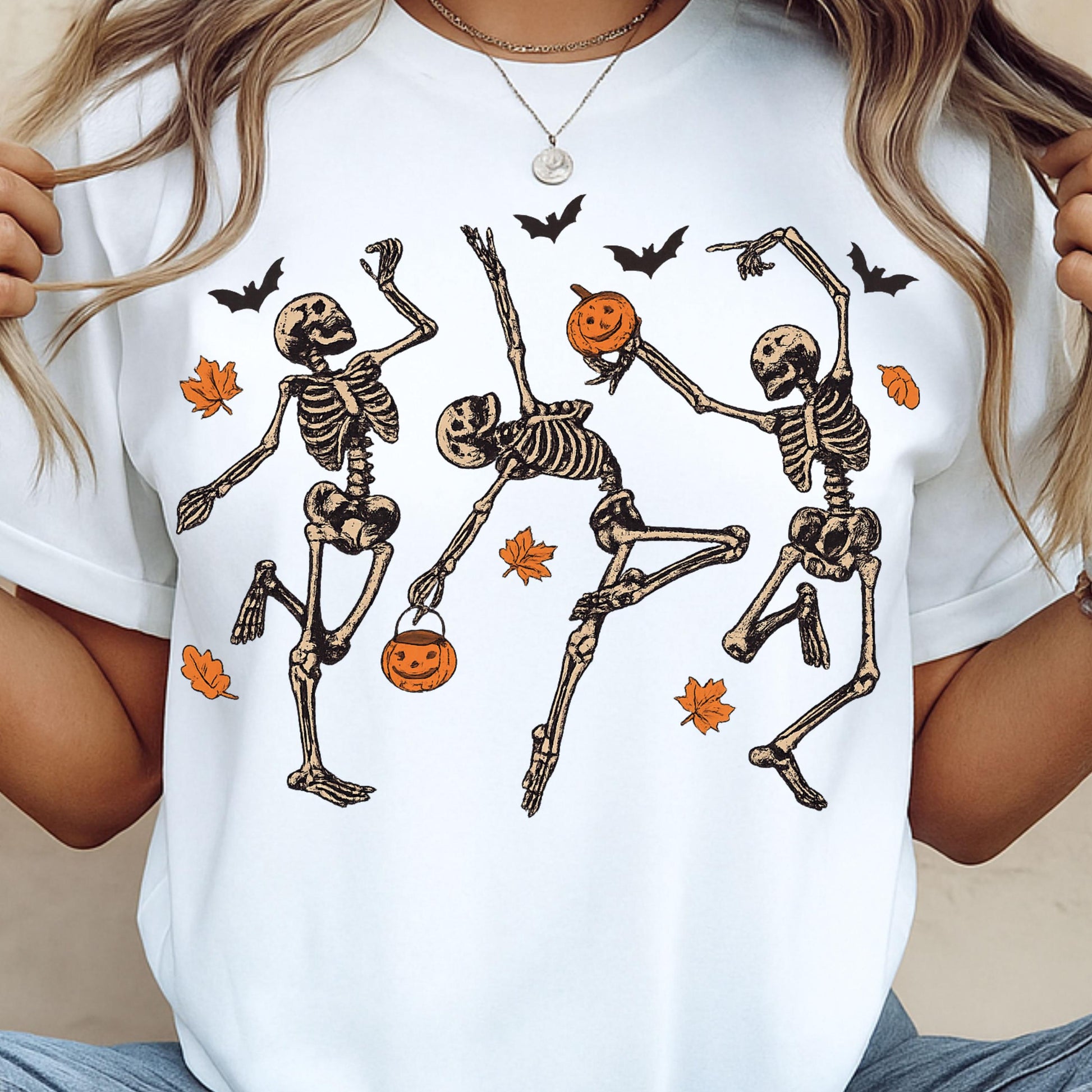 Halloween Png Dancing Skeletons, Retro Skeleton Clipart, Spooky Season Png Halloween Sublimation, Skeleton Png, Leopard Checker Cherry Print