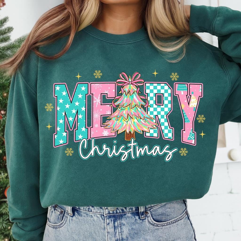 Merry Christmas Coquette Png, Retro Pink Christmas Tree Png, Preppy Christmas Shirt Design, Merry and Bright Png, Checkered Xmas Sublimation