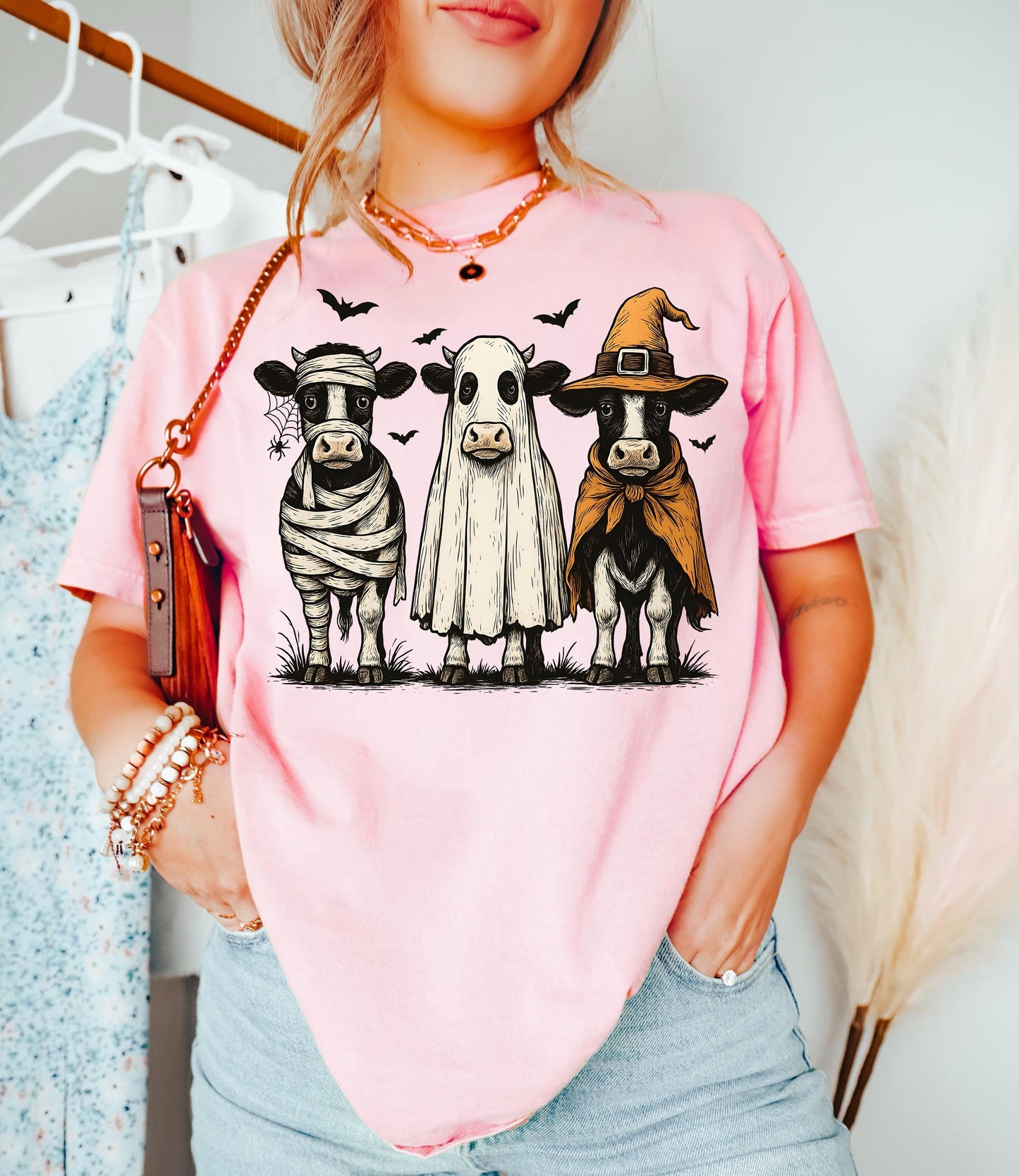 Halloween Cow PNG, Ghost Cow Png, Halloween Shirt, Autumn Png, Spooky Cow Png, Cow Halloween Sublimation Design, Witch Cow Shirt Png