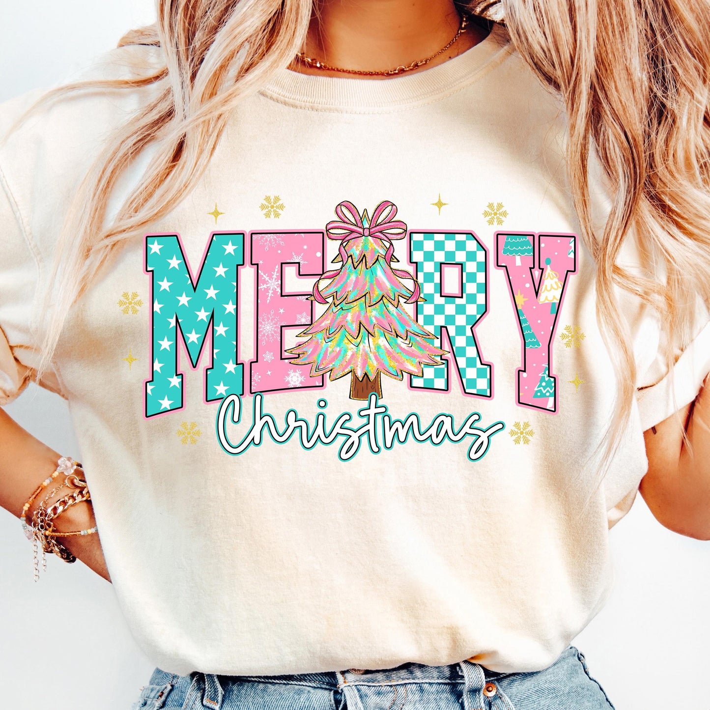 Merry Christmas Coquette Png, Retro Pink Christmas Tree Png, Preppy Christmas Shirt Design, Merry and Bright Png, Checkered Xmas Sublimation