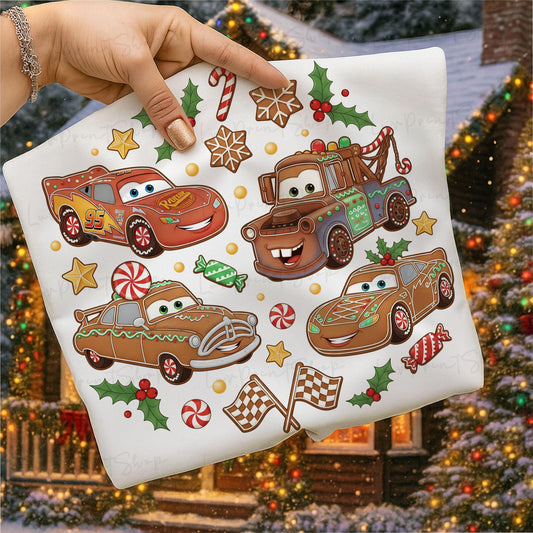 Christmas Gingerbread Cars PNG – Cute Festive Christmas Sublimation for Holiday Shirts