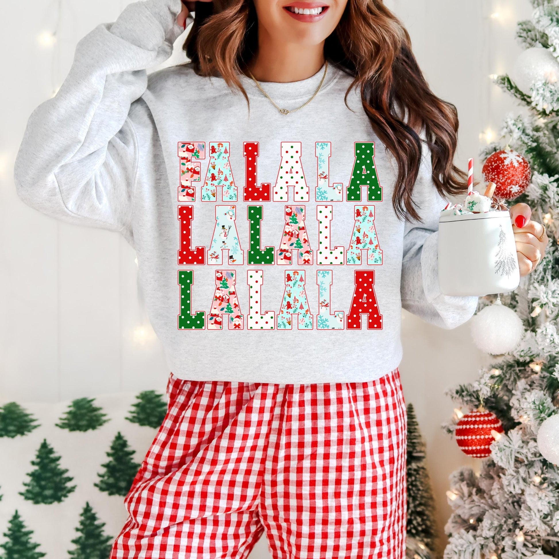 Fa La La PNG, Trendy Christmas PNG, Retro Holiday Shirt Design, Preppy Christmas Sublimation, Red and Green Christmas PNG Download