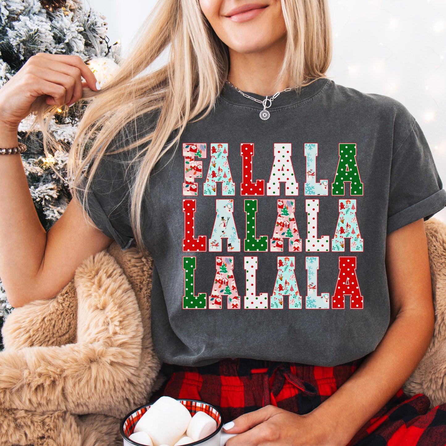 Fa La La PNG, Trendy Christmas PNG, Retro Holiday Shirt Design, Preppy Christmas Sublimation, Red and Green Christmas PNG Download