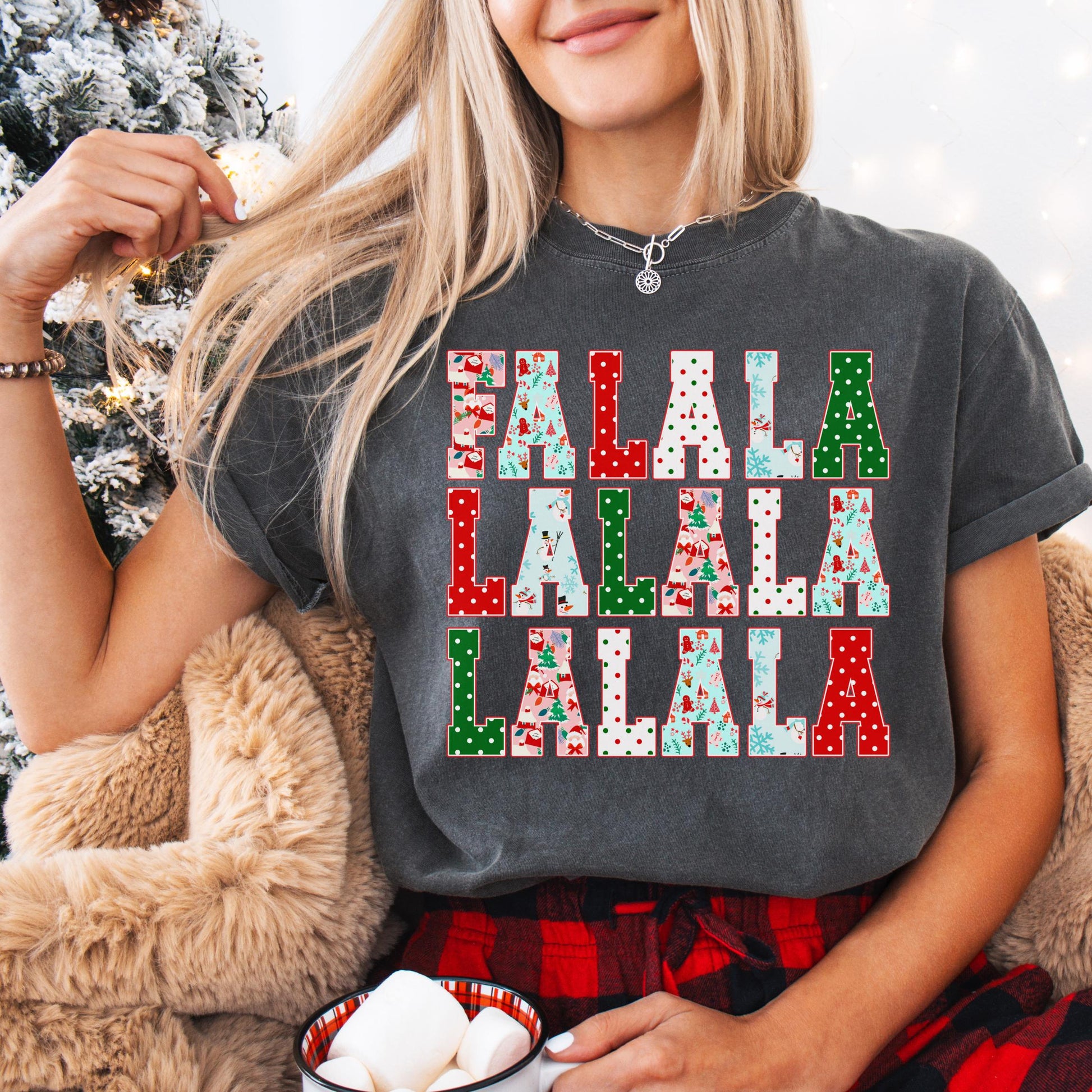 Fa La La PNG, Trendy Christmas PNG, Retro Holiday Shirt Design, Preppy Christmas Sublimation, Red and Green Christmas PNG Download