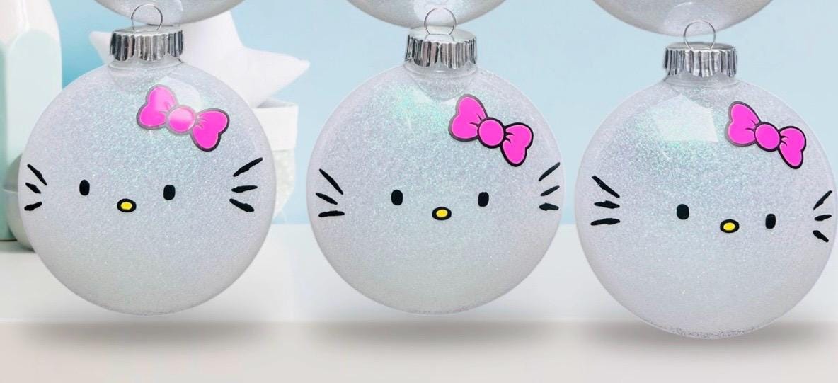 Hello Kitty Ornaments 10cm plastic disc/Christmas Decorations
