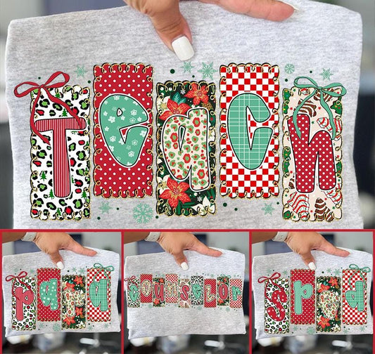 Teacher Bundle Png, Preppy Teacher Png, Merry Teacher, Coquette Teacher Christmas png, Teacher Coquette Bow Design, Sublimation Shirt Design