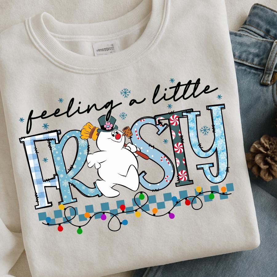 Feelin' a little frosty png sublimation design download, Merry Christmas png, Cute Snowman png, Toddler Christmas, Winter Vibes png, Xmas