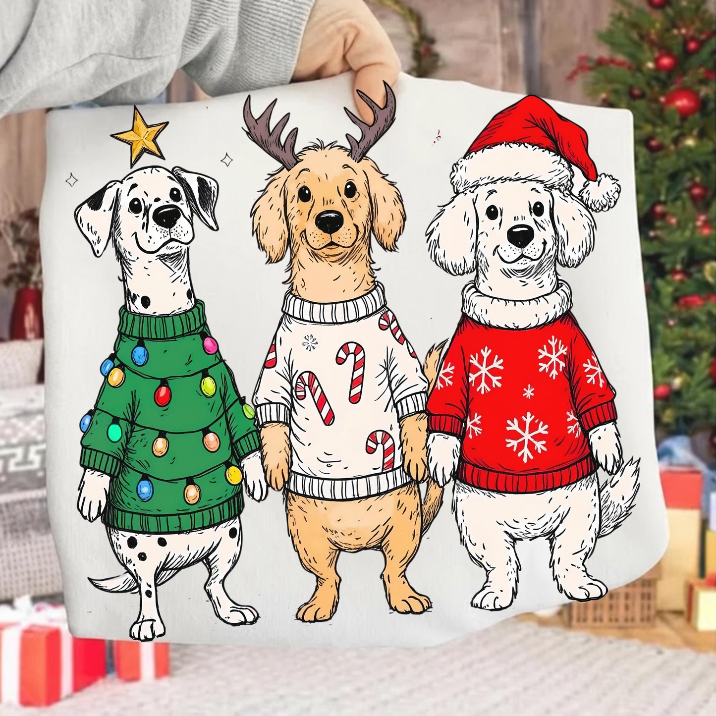 Christmas Dogs PNG, Dog Mom Holiday Shirt Clipart (Digital Download), Funny Dogs shirt png, Animal humor, Dog lovers shirt png