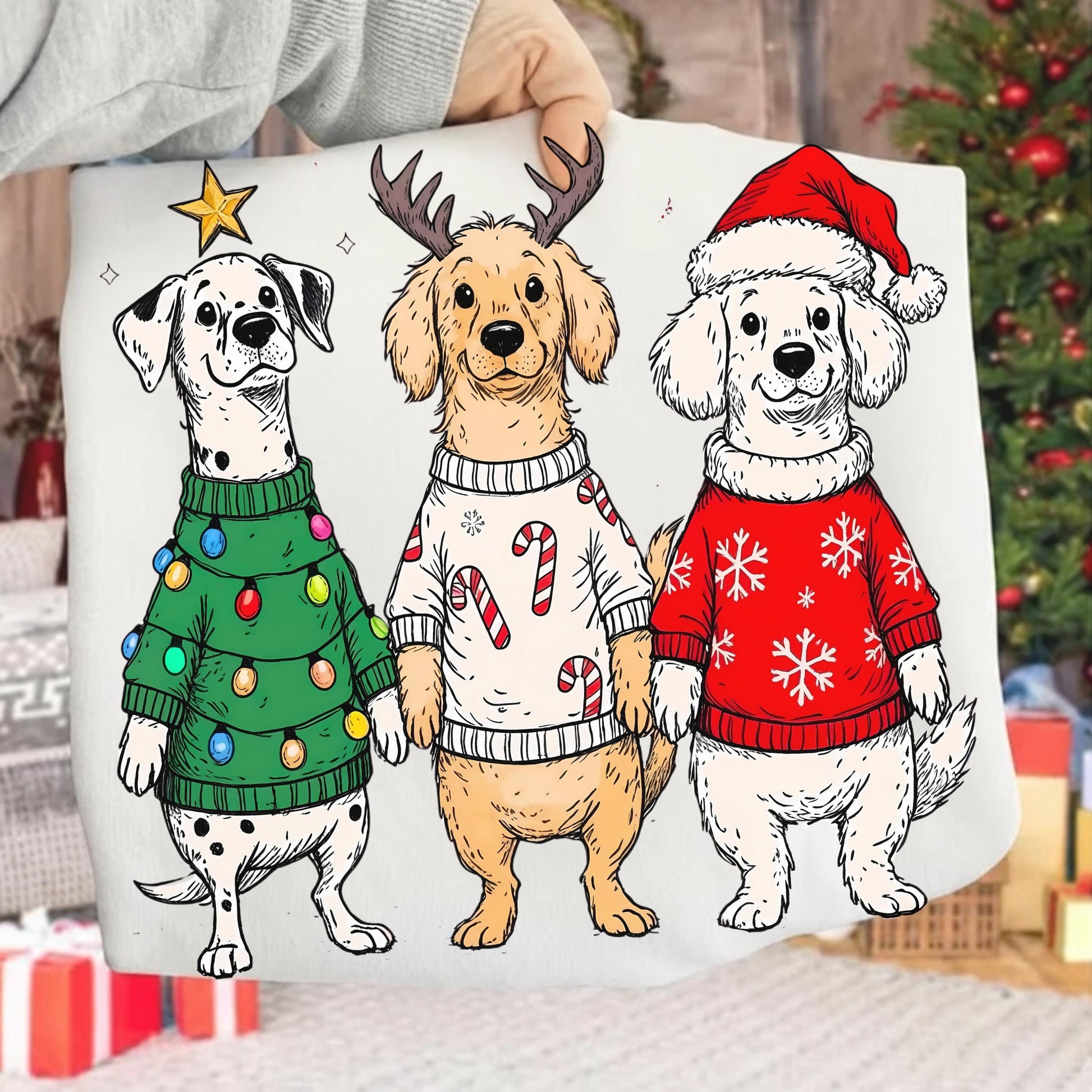 Christmas Dogs PNG, Dog Mom Holiday Shirt Clipart (Digital Download), Funny Dogs shirt png, Animal humor, Dog lovers shirt png