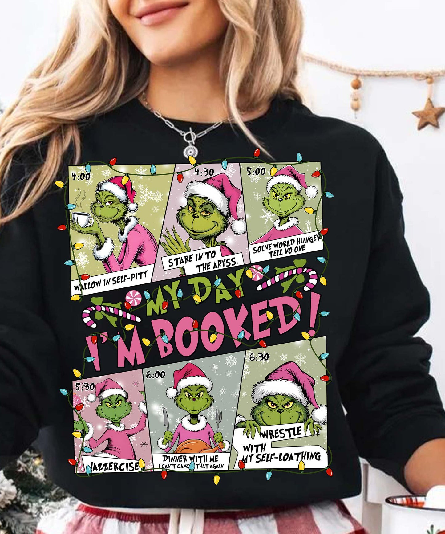 My Day I'm Booked Png, Character Xmas PNG, Christmas Character Png, Pink Christmas Png, Christmas Means Guy Png